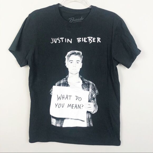 JUSTIN BIEBER What Do You Mean Tee Black Medium - Picture 1 of 5